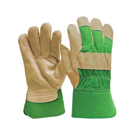 PATIOPLUS Womens Suede Cow Leather Gardening Gloves - Green  Medium PA153360